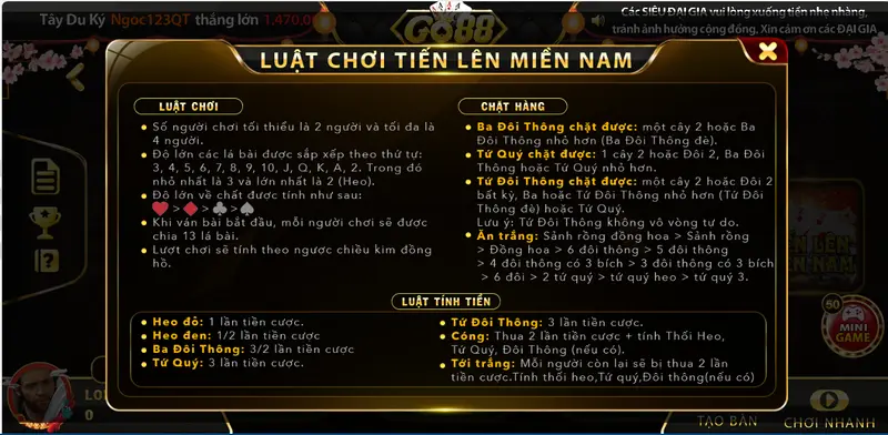 tien len mien nam go88 club 1 Luat-choi-tien-len-Go88